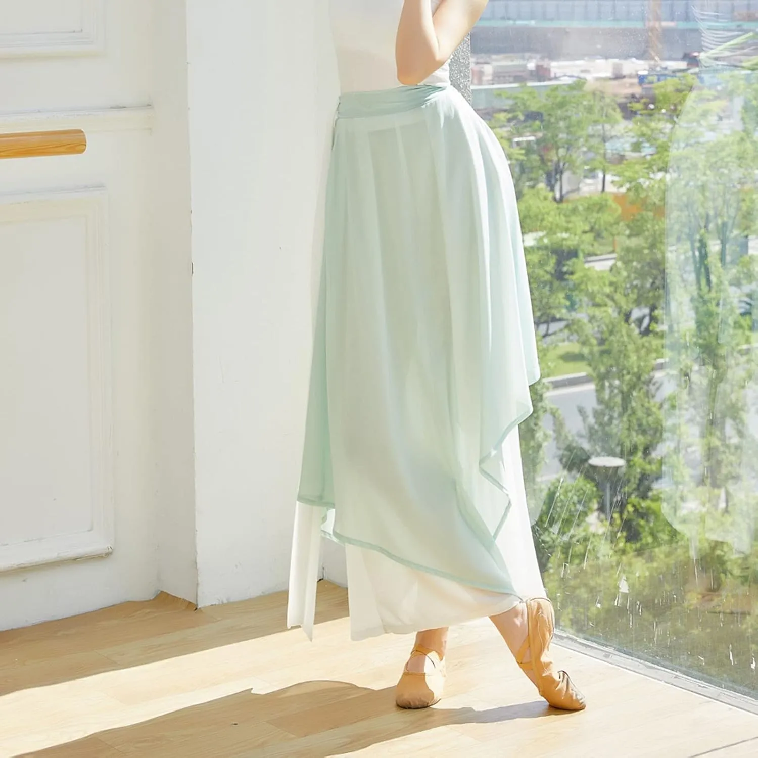 YOLAI Women Linen Palazzo Pants Flowy Boho Wide Leg High Waist Long Pants Casual Lounge Pant Trousers with Pockets